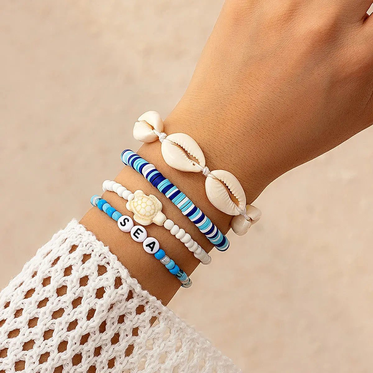 Bohemian vacation style shell rice bead bracelet Bracelet beach starfish bead set for women eprolo