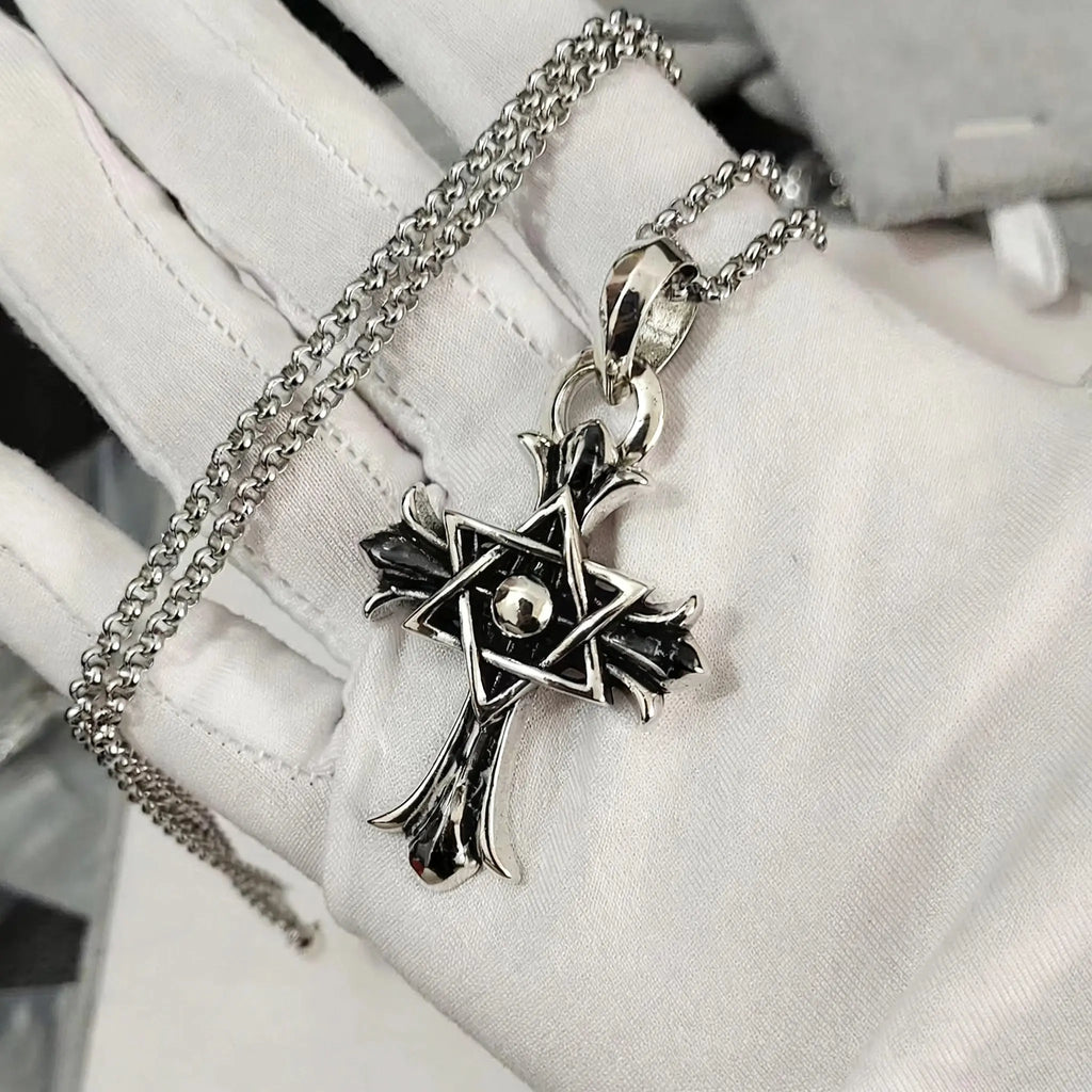 Hexagram Star Sword Anchor Pendant eprolo