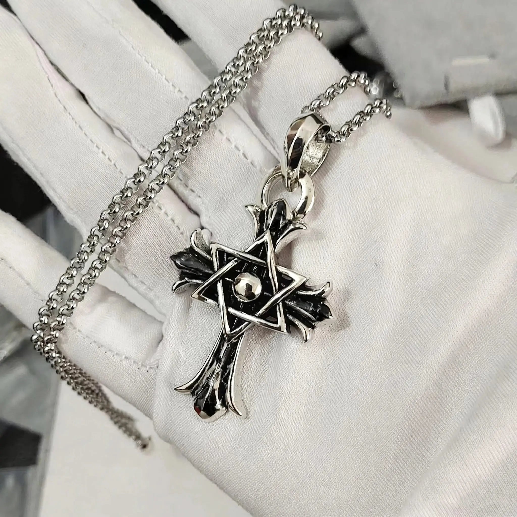 Hexagram Star Sword Anchor Pendant eprolo