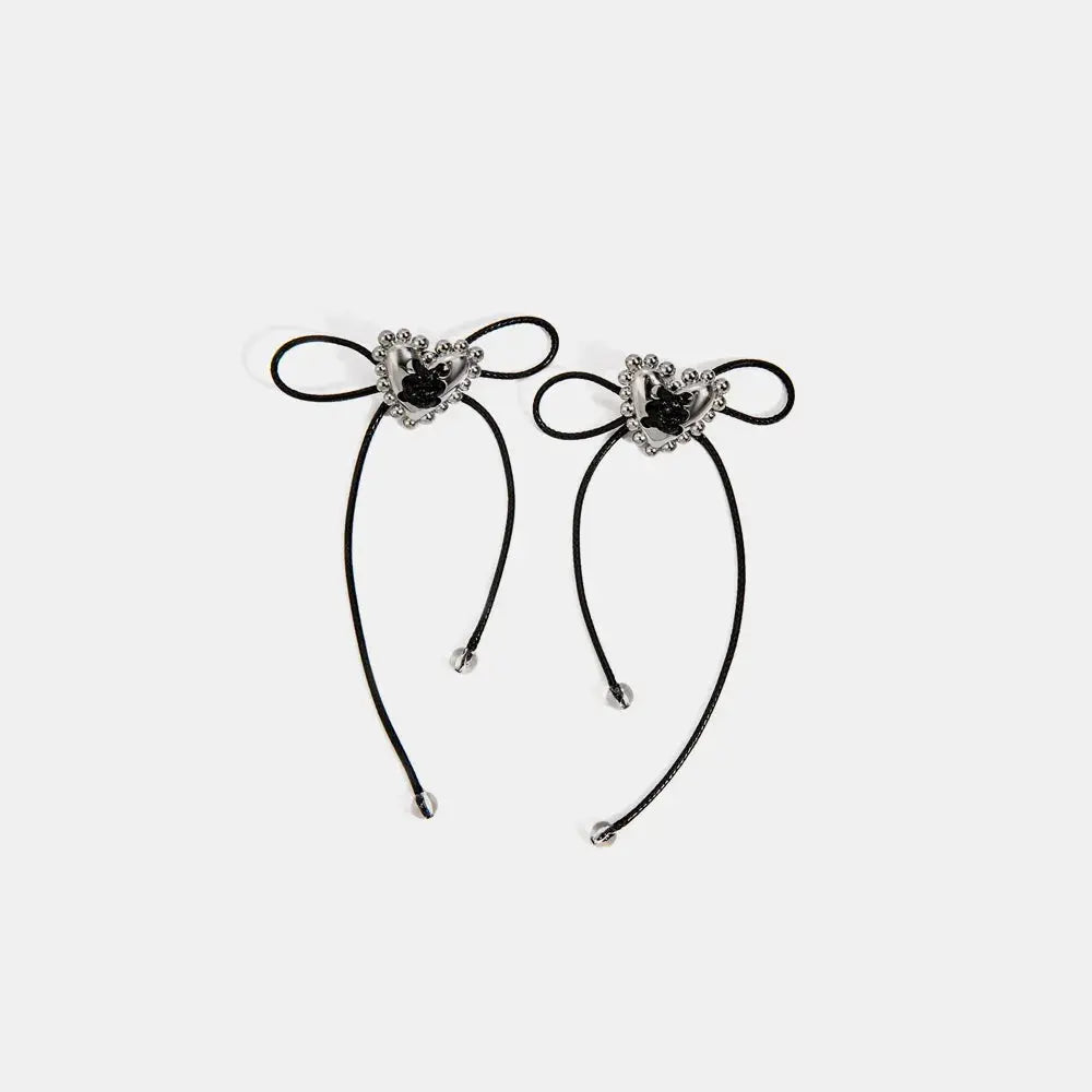 Stainless Steel Wax Rope Heart Earrings eprolo