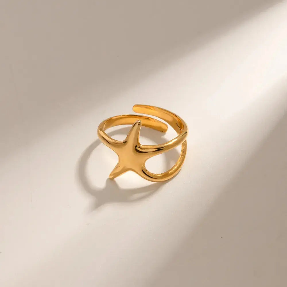 Gold-Plated Stainless Steel Star Ring eprolo