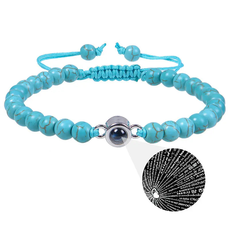 Photo projection bracelet 100 languages I Love You natural stone custom bracelet picture jewelry eprolo