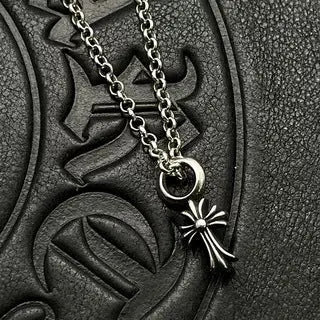 Vintage Peach Heart Cross Pendant Necklace eprolo