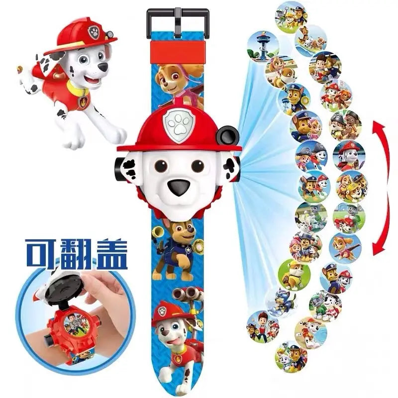 Paw Patrol Toys 3D Projection Digital Watch Dog Puppy Patrulla Canina Anime Action Figures Model Toy Marshall Chase Kid Gift Set eprolo