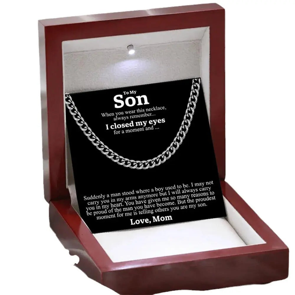 Stainless Steel Necklace Men Titanium Cuban Chain Polished Round Hip Hop Fashion Jewelry