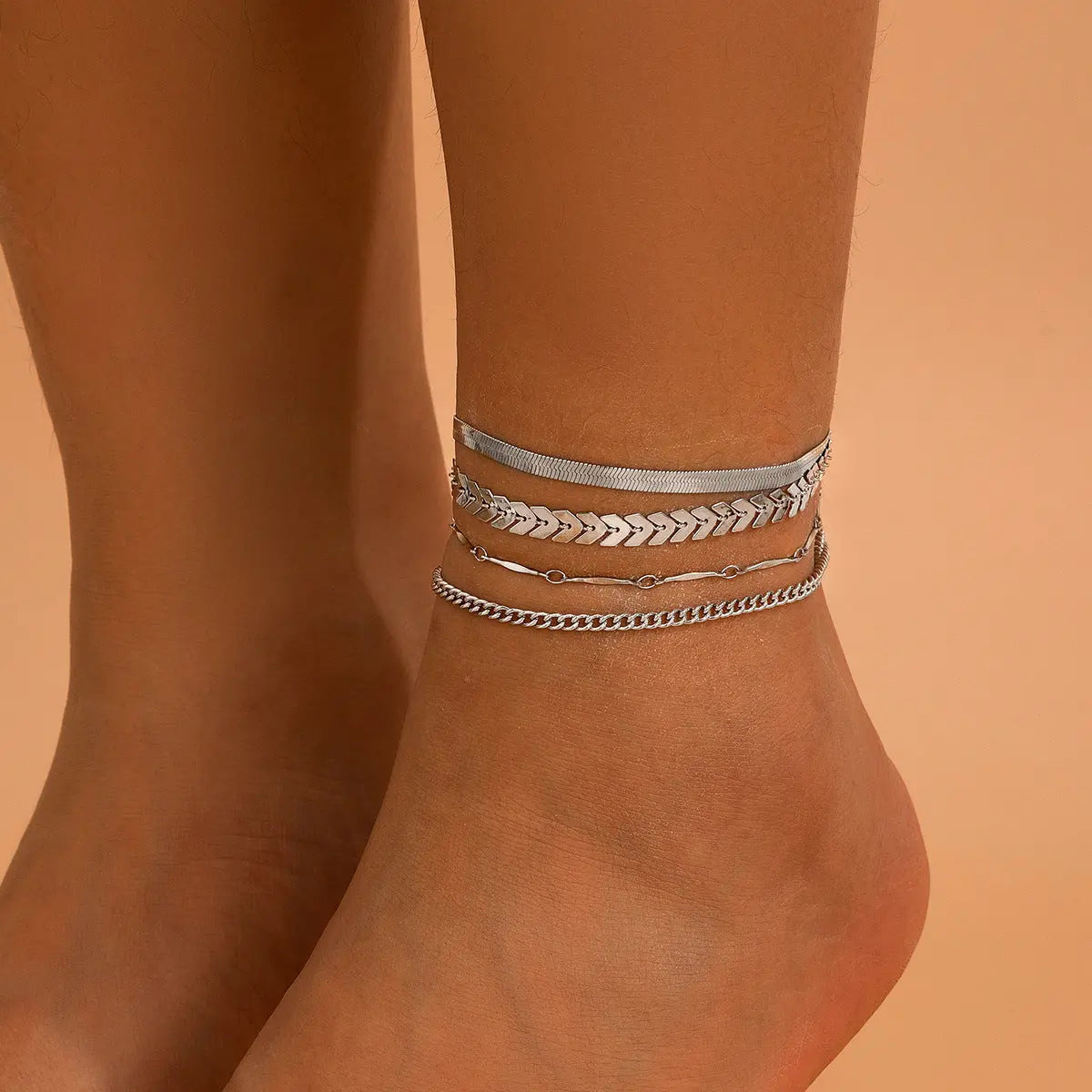 Love Beaded Punk Chain Foot Chain Set Hip Hop Personalized Snake Bone Chain Foot eprolo