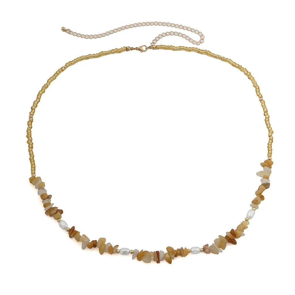 Gravel imitation pearl beach waist chain waist chain jewelry versatile single-layer bead body chain eprolo