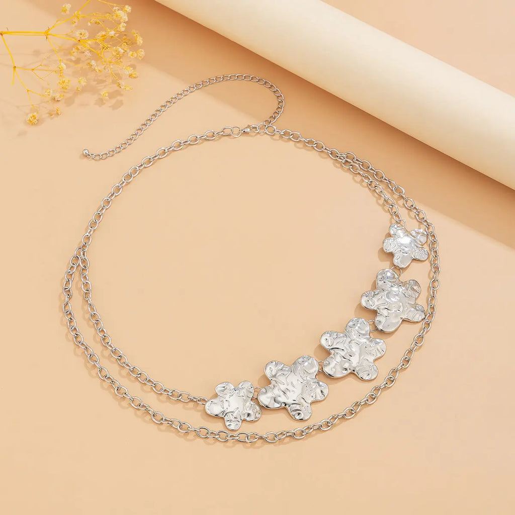 Punk exaggerated big heart metal style body chain sexy starfish waist chain eprolo