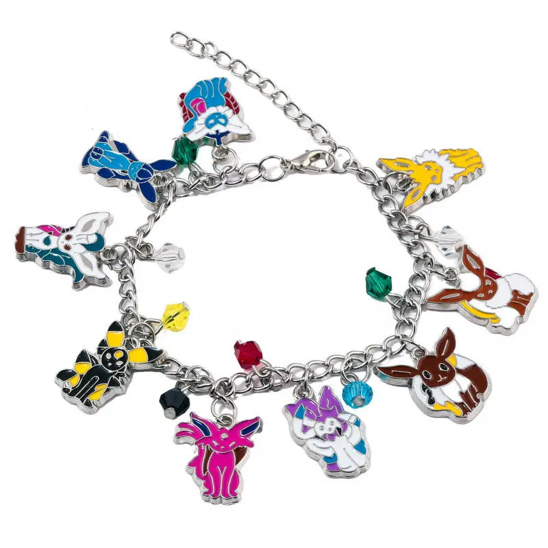 Pok&eacute;mon Eevee Bracelet with Nine Evolution Forms Pendant, Pok&eacute;mon Anime Merchandise Jewelry eprolo
