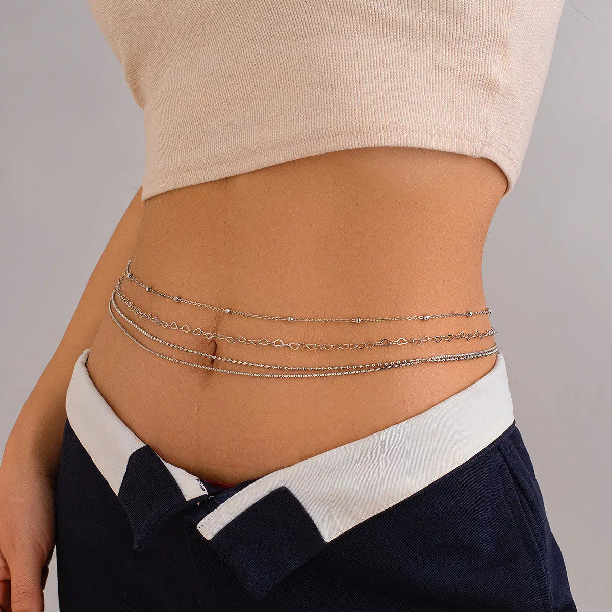 Stacked metal thin chain sexy multi-layer sweet cool spicy girl body chain eprolo