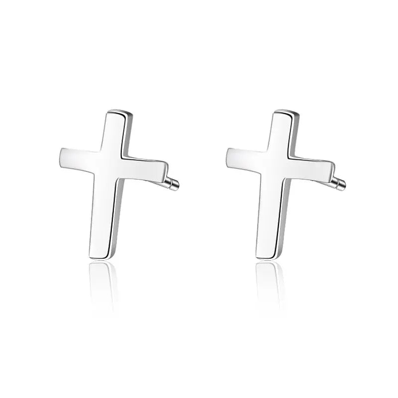 S925 sterling silver earrings fashionable earrings for women smooth cross earrings eprolo