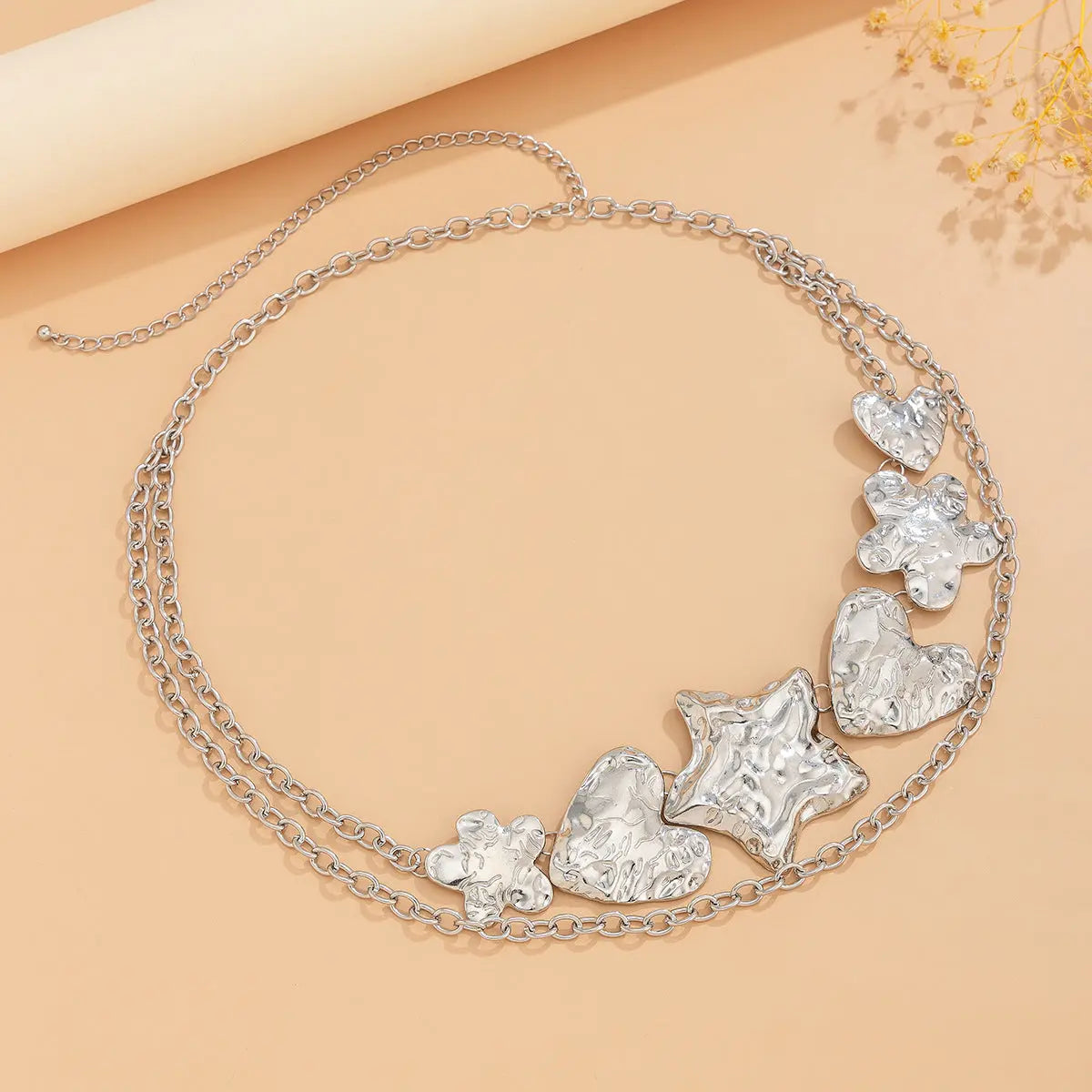 Punk exaggerated big heart metal style body chain sexy starfish waist chain eprolo