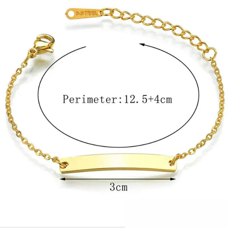 Stainless steel personalized engraved three color curved bracelet simple and personalized women's bracelet eprolo