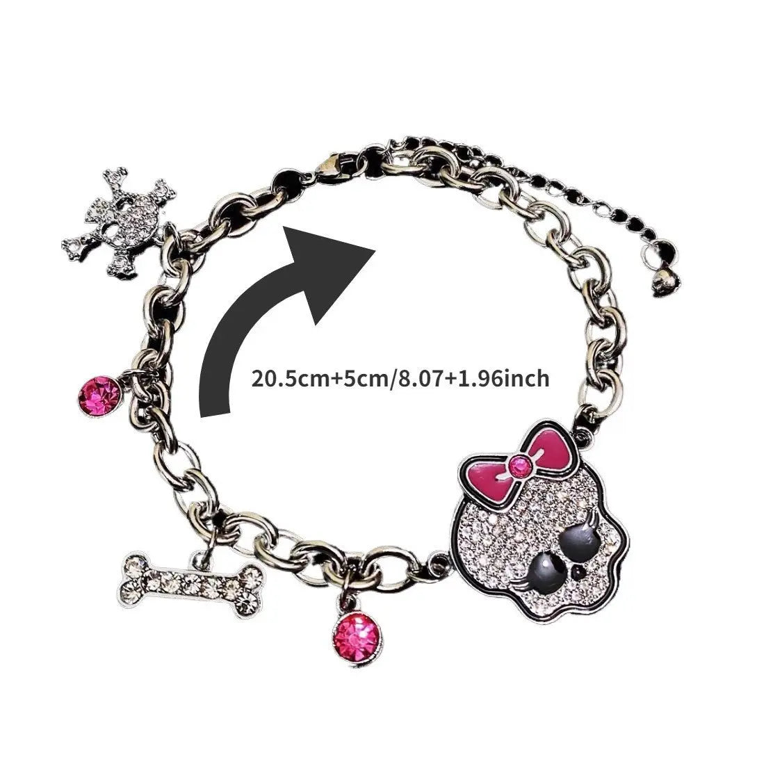 Ghost School Y2K Cool Girl Necklace amp Bracelet Cute Decorative Jewe eprolo