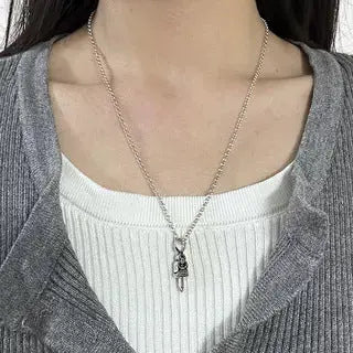 Vintage Peach Heart Cross Pendant Necklace eprolo