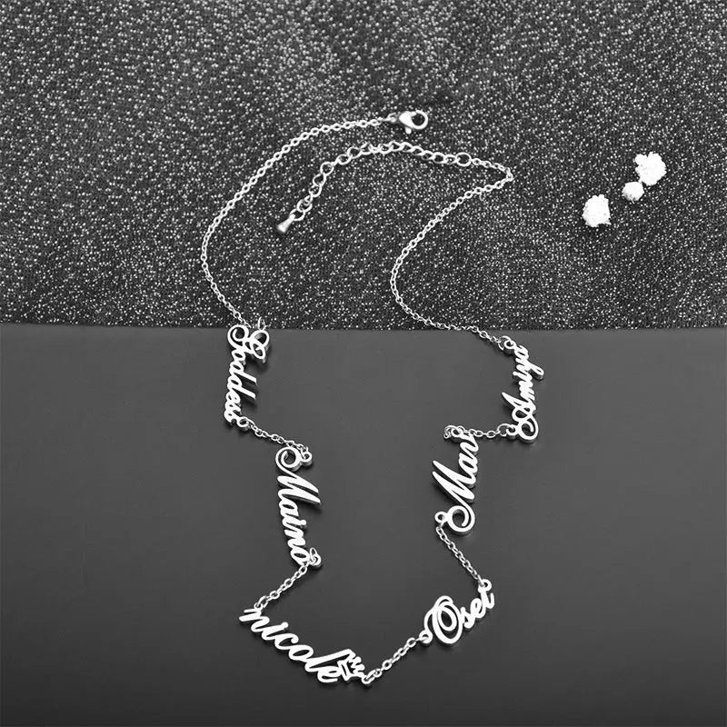 Personalized Name Necklace Stainless Steel English Letter Pendant Women's Jewelry with Multiple Names eprolo