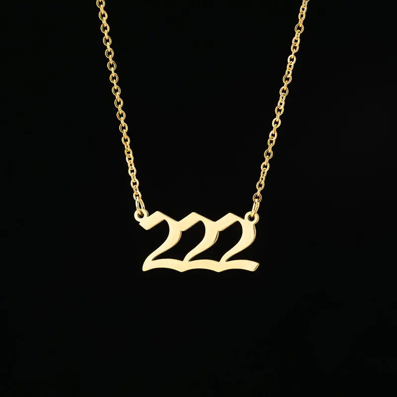 Personalized Angel Number 111-999 Stainless Steel Non Fading Pendant Necklace eprolo