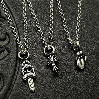 Vintage Peach Heart Cross Pendant Necklace eprolo