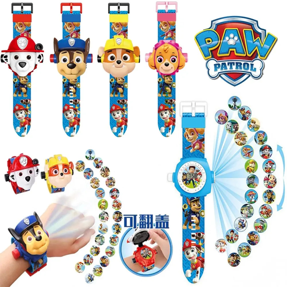 Paw Patrol Toys 3D Projection Digital Watch Dog Puppy Patrulla Canina Anime Action Figures Model Toy Marshall Chase Kid Gift Set eprolo