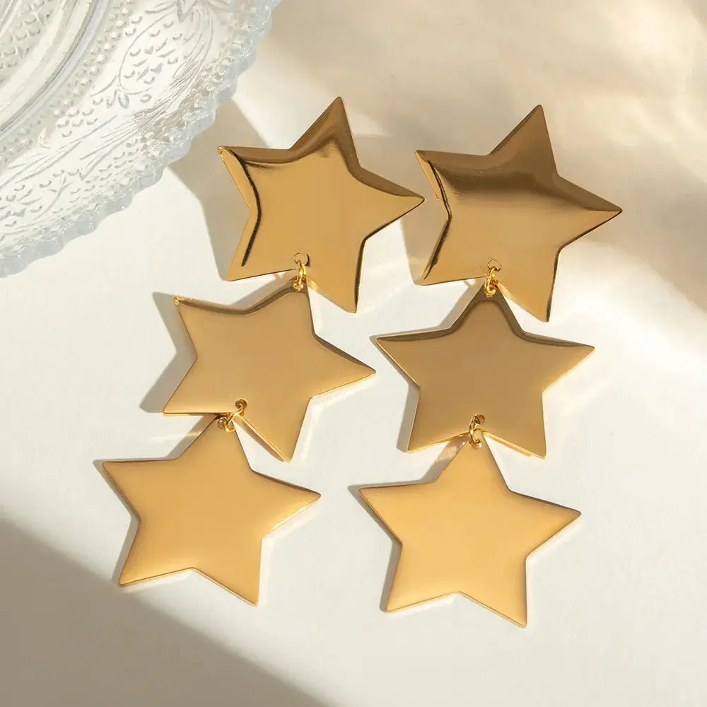 18K Gold-Plated Stainless Steel Star Earrings eprolo