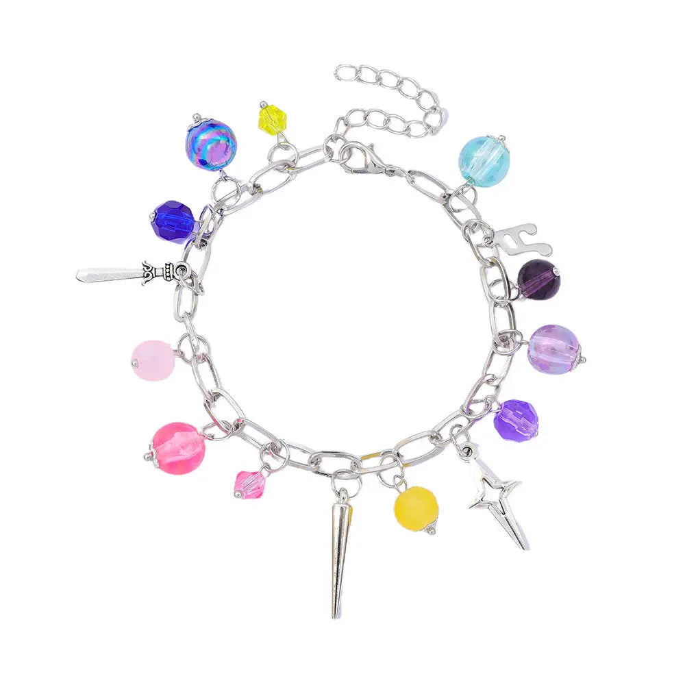 Cartoon Anime K-POP: Demon Slayer Girl Group Bracelet Fashion DIY Beaded Alloy Drip Oil Jewelry eprolo