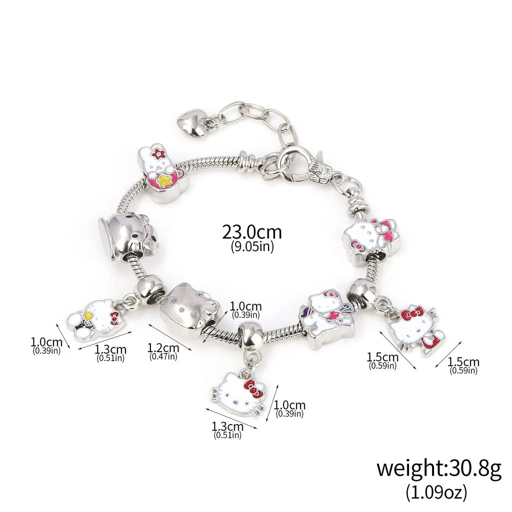 Cute Kitty Cat Bracelet Anime Girl Student JK Best Friend Birthday Gift Cartoon DIY Bracelet eprolo