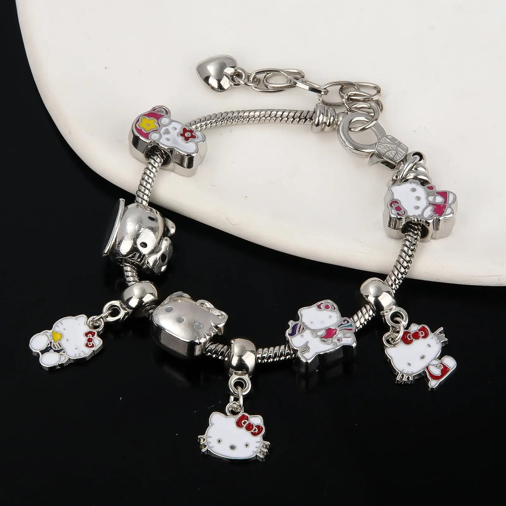 Cute Kitty Cat Bracelet Anime Girl Student JK Best Friend Birthday Gift Cartoon DIY Bracelet eprolo